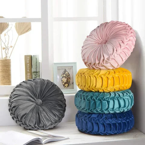 Buy Velvet Round Throw Pillow Covers (Set of 2) Online