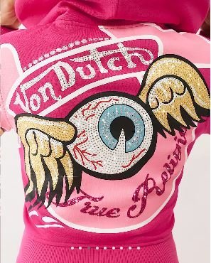 True X Von Dutch Crystal Shrunken Zip Hoodie | Y2K Lounge