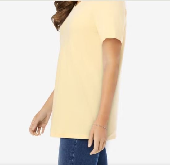 Woman Within Plus Size V-Neck Tee | Everyday Cotton Tee — Xsoot
