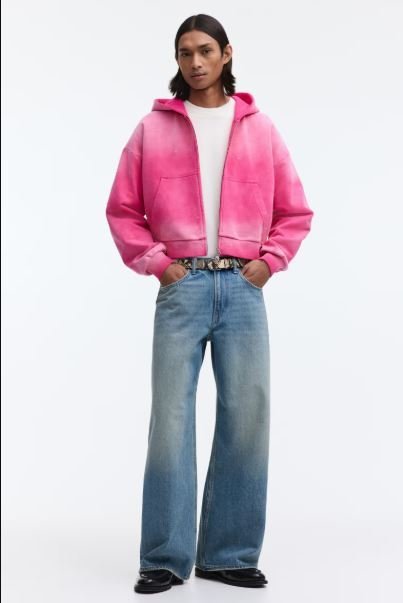 Men h&m Dark pink Oversized Hooded Jacket, cozy hoodie for home relaxation and sleep comfort, comfort, comfort inn, comfort suites, comfort hoodie