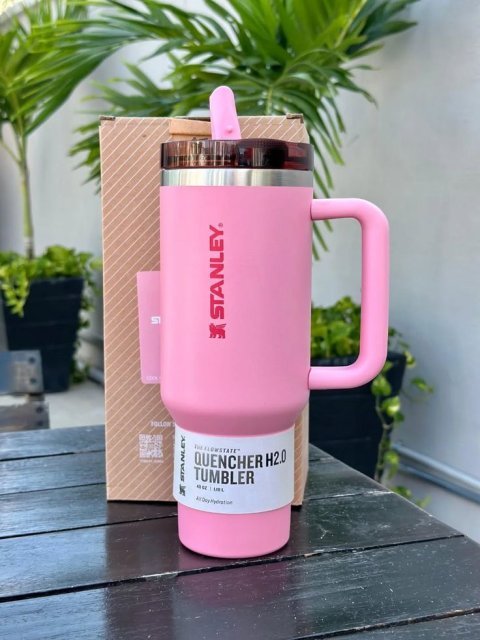 Stanley Flip Straw Tumbler 40oz Blue | Insulated Stainless Steel Travel Cup with Handle for Daily Hydration