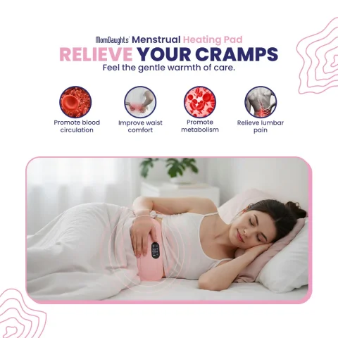 MomDaughts Menstrual Heating Pad with Massage | Fast Cramp Relief