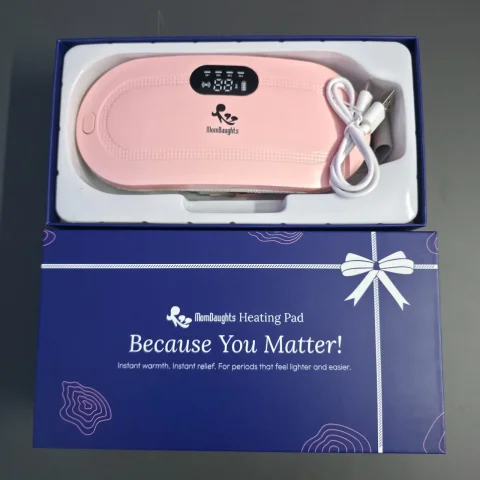 MomDaughts Menstrual Heating Pad with Massage | Fast Cramp Relief