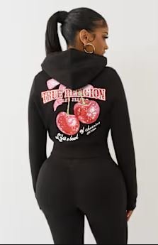 Cherry Shrunken Zip Up Hoodie | Daily Emotional Support Hoodie