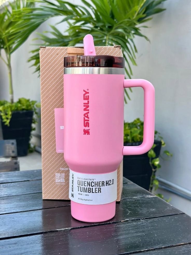 Stanley Flip Straw Tumbler 40oz Blue | Insulated Stainless Steel Travel Cup with Handle for Daily Hydration