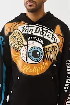 True X Von Dutch Logo Hoodie | Emotional Support Mental Health Apparel