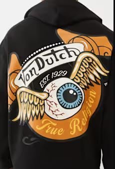 True X Von Dutch Logo Hoodie | Emotional Support Mental Health Apparel