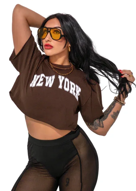 Buy Cropped New York Graphic Tee Online