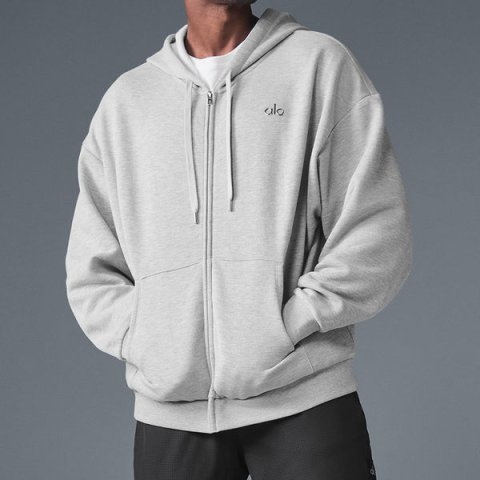 Accolade Full Zip Hoodie Athletic Heather Grey | Alo Yoga Full Zip Hoodie | Xsoot