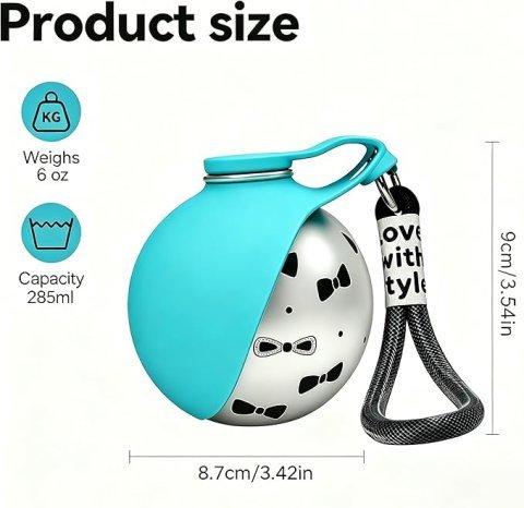 Portable Stainless Steel Dog Water Bottle | 10oz Leak-Proof Travel Dispenser