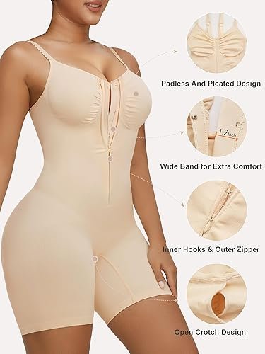 Buy SHAPERX Seamless Zip-Up Body Shaper Tummy Control Bodysuit Online