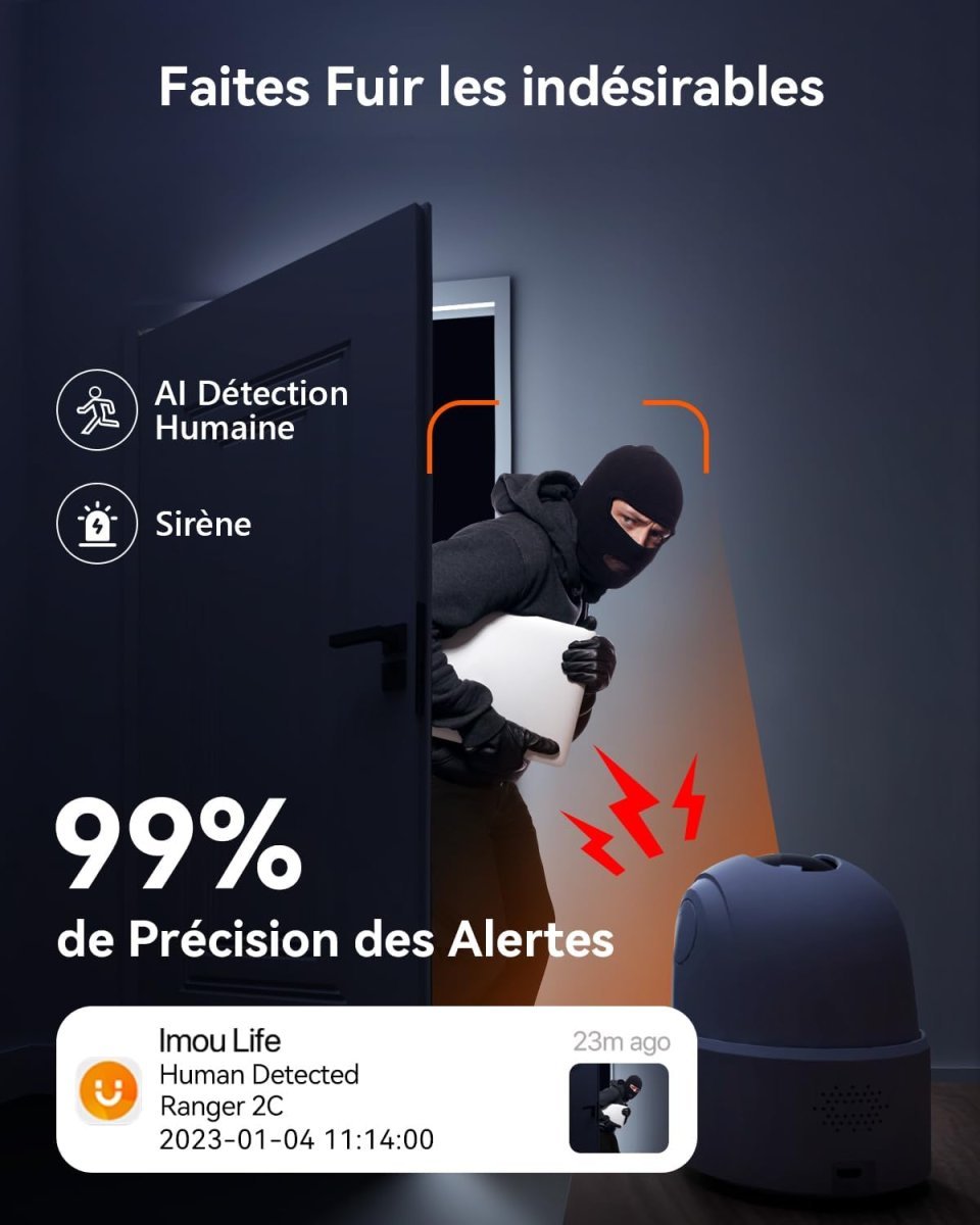 Imou 2K (3MP) 360° Indoor WiFi Camera | AI Human Detection & Alexa Compatible