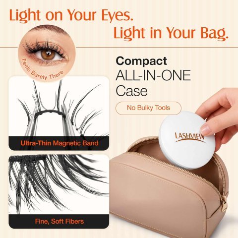 Reusable Magnetic Eyelashes Set with Tweezers | Glue-Free Fluffy Lashes