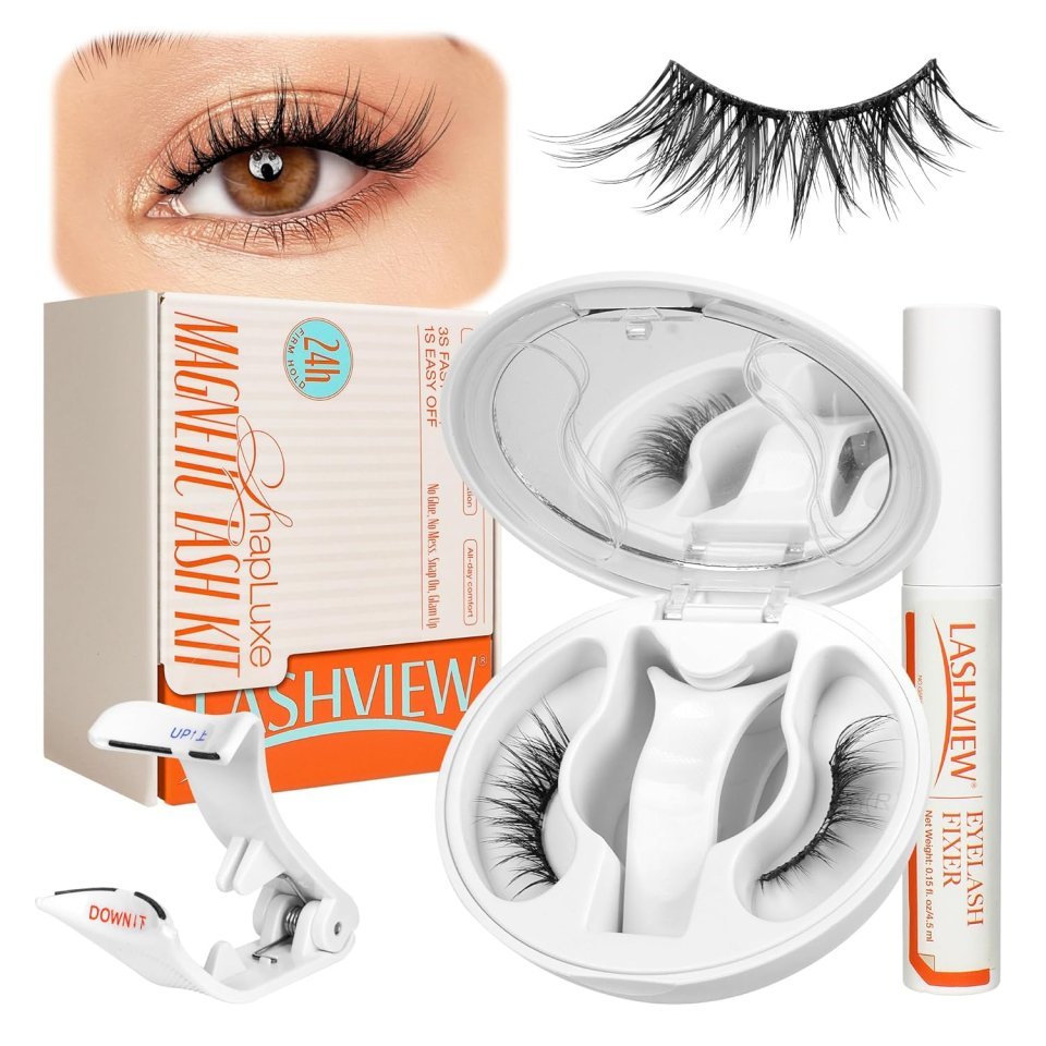 Reusable Magnetic Eyelashes Set with Tweezers | Glue-Free Fluffy Lashes